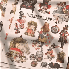 Alice’s Wonderland Rub-On Stickers Set