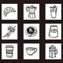 Cute Coffee World Mini Wooden Stamp Set