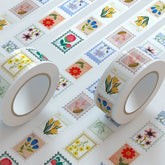 Botanical Postage Stamp Sticker Roll