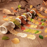 Autumn Leaves Masking Tape Roll - 50 Pcs Nature-Inspired Washi Leaf Stickers