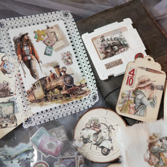 Vintage Travel Adventure Rub-On Stickers