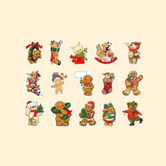 30 Pcs Christmas Glossy Adhesive Paper Stickers Pack