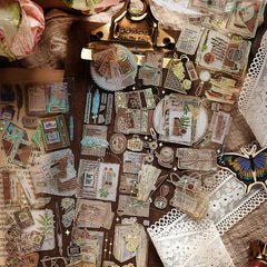 Gold-Lined PET Stickers Pack - 3 Sheets of Retro and Butterfly Designs
