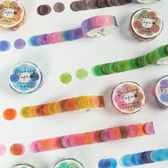 Colorful Dots Masking Tape Roll - 100 Pcs Vibrant Washi Circles