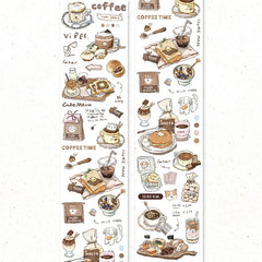 Cozy Café Life – Korean Aesthetic Washi Tape Roll