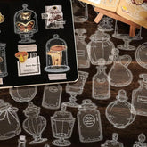 20pcs PET Transparent Glass Container Stickers