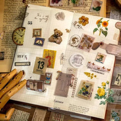 Vintage Garden 100-Piece PET Sticker Set