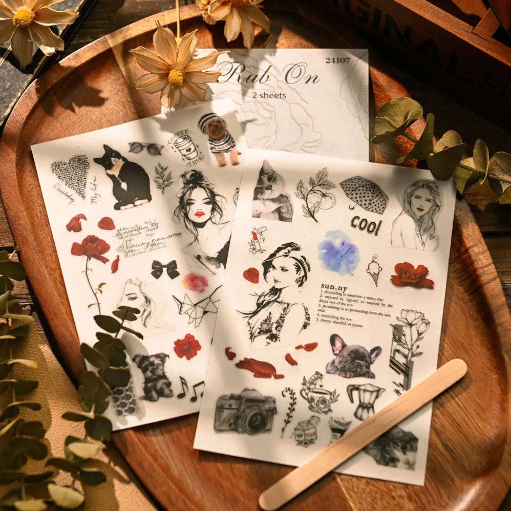 Ethereal Muse Rub-On Stickers Set