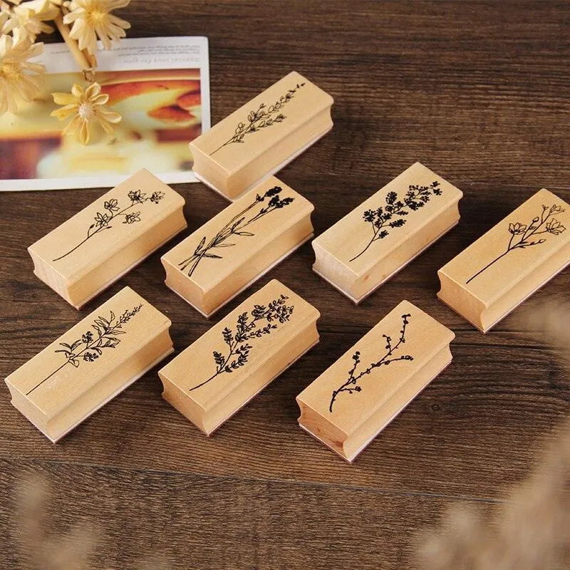 Botanical Vintage Wooden Stamps