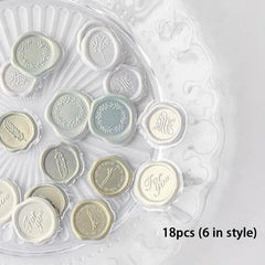 Elegant Wax Seal Stickers - 18 Pcs Vintage-Inspired Seals