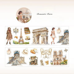 Wanderlust Whimsy – Travel Landmark PET Sticker Roll