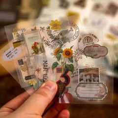 Vintage Garden 100-Piece PET Sticker Set