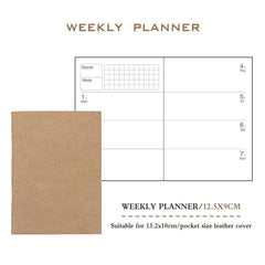 Diary Lined, Blank, Kraft, Weekly Planner