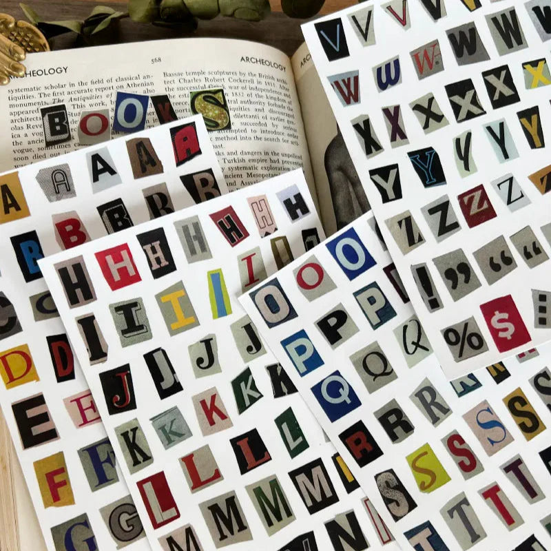 Alphabet & Numbers Collage Sticker Pack