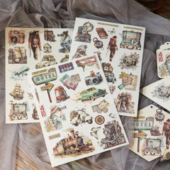 Vintage Travel Adventure Rub-On Stickers