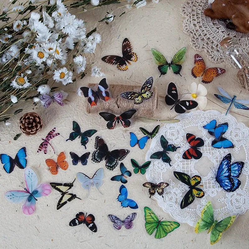 Butterfly & Dragonfly PET Sticker Collection