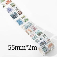 Vintage Postage Stamp Die-Cut Washi Tape