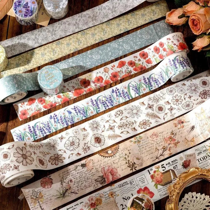 Vintage Bloom & Script Washi Tape