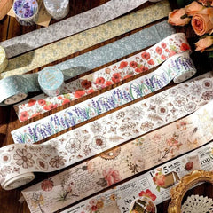Vintage Bloom & Script Washi Tape