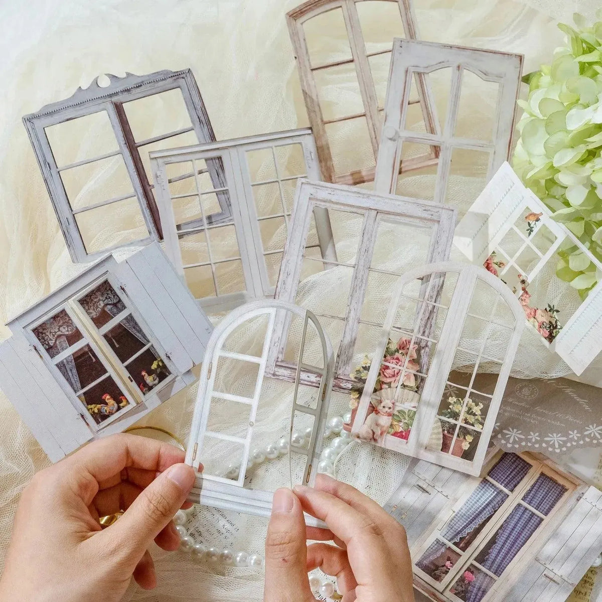 Vintage 3D Window Sticker Collection