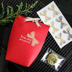 Golden Big Bow Stickers