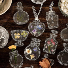 20pcs PET Transparent Glass Container Stickers