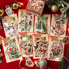 30 Pcs Christmas Glossy Adhesive Paper Stickers Pack