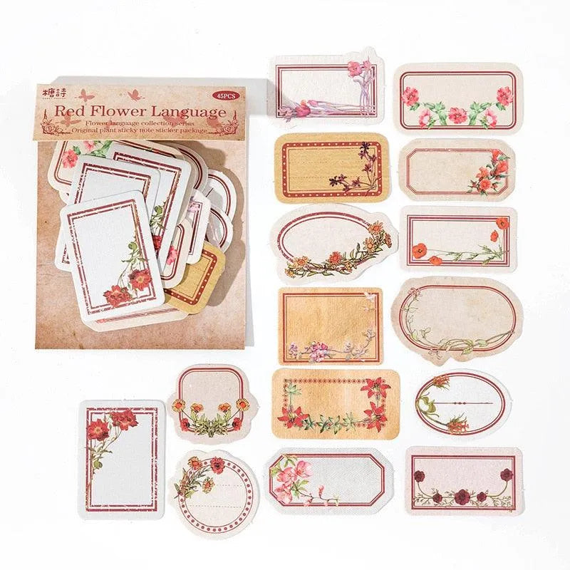 Vintage Floral Label Stickers