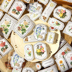 Vintage Botanical Die-Cut Washi Sticker Roll