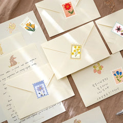 Botanical Postage Stamp Sticker Roll