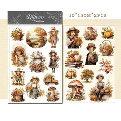 Vintage Nature Rub-On Transfer Stickers